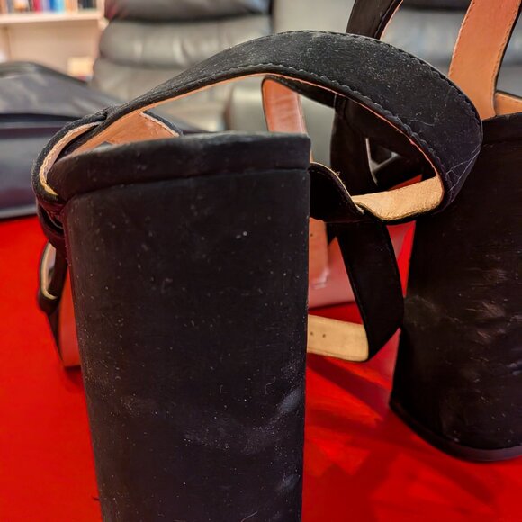 LIMELIGHT Black Suede Platform Heels - Size 11M - Picture 6 of 6